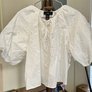 Elegant White Embroidered Blouse